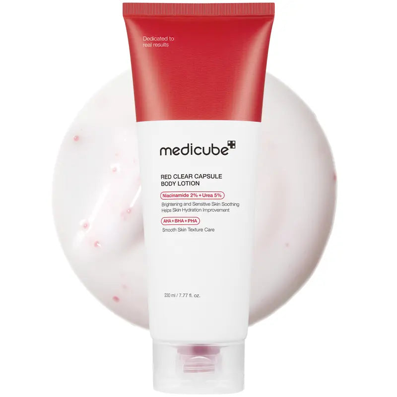 [Medicube] Red Clear Capsule Body Lotion | Niacinamide, Panthenol, Urea, AHA, BHA, PHA & Tea Tree Oil | for Strawberry Legs, Body Bumps, Chicken Skin, Dead Skin Cells & Uneven Skin Tone | Smoothing, Low-Irritation | Total Body Care | Korean Skincare