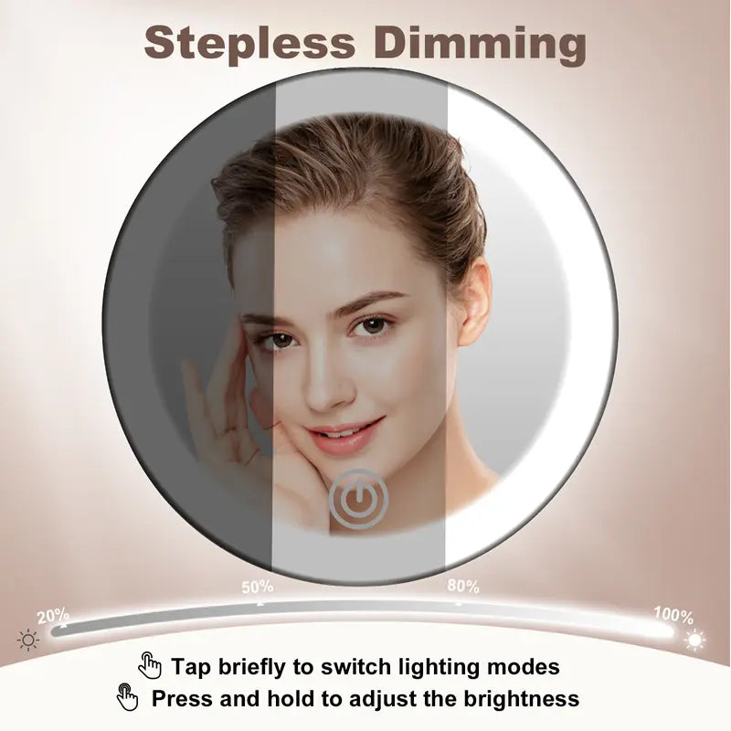 【Black Friday】3.5In round Makeup Mirror | Type-C Charging | 600+ Sold | PINK
