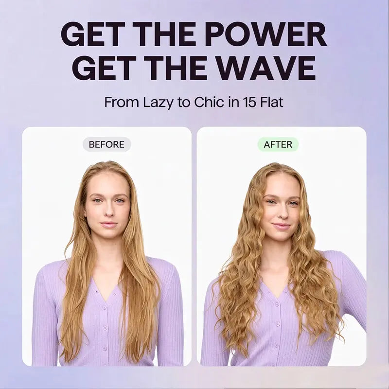 32Mm Beach Wave Curling Iron - Ionic Hair Tool with Dual-Voltage Design, Negative-Ion Ceramic Coating, Lightweight Portable Build for Travel, Reduces Frizz and Damage, Curling Irons