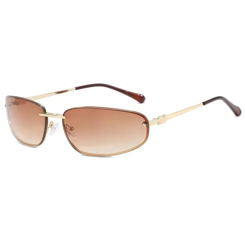 Unisex Full-Rim Oval Y2K Sunglasses - Vintage Alloy Trendy Frames, Polycarbonate Lens, UV400 Protection, Casual Stylish Glasses for Outdoor Use