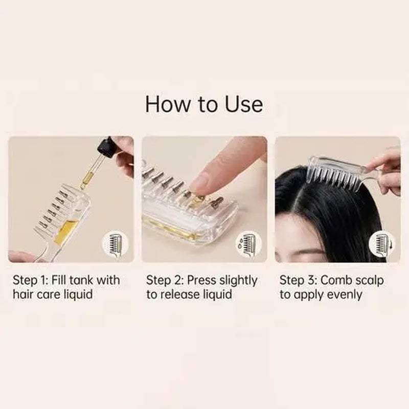Scalp Liquid Applicator Comb, Refillable Hair Root Oil Massage Comb for Hair Care Treatment( Only Comb)