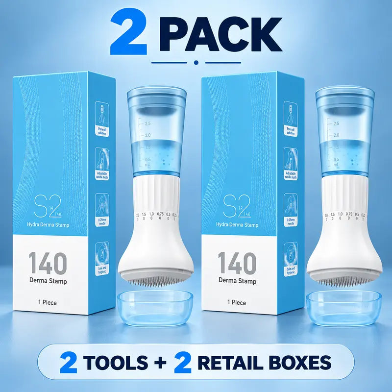 Hydrating Microneedle Applicator — an Adjustable Manual Scalp Massager Featuring 140 Microneedles with 0.25Mm Adjustment Increments, a 10Ml Refillable Reservoir, and a Protective Cap, Designed for Precise Application to Meet Various Scalp Care Needs.,Fami