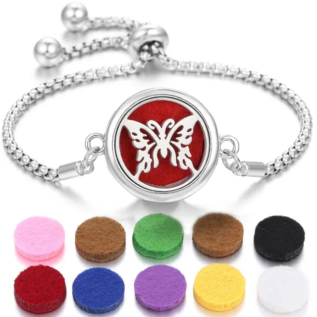 Stainless Steel Scent Diffuser Bracelet & Refill Pads