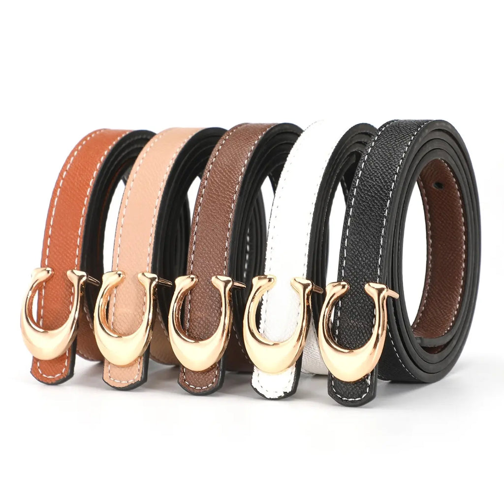 Hot Fashion Versatile Casual Belt for Women Slim Jeans Belt with C Buckle Decorative Waist Belt Trendy Everyday Essential Accessory Alloy Buckle Belt