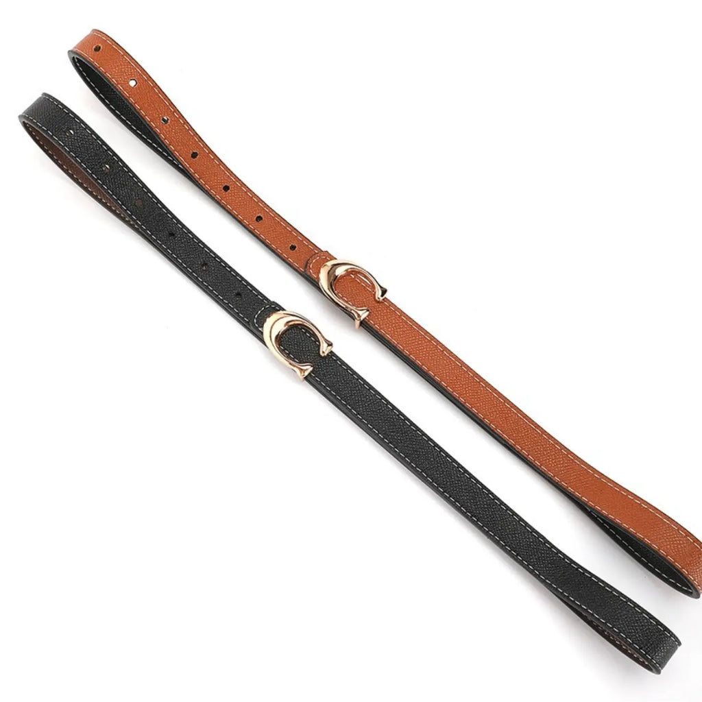 Hot Fashion Versatile Casual Belt for Women Slim Jeans Belt with C Buckle Decorative Waist Belt Trendy Everyday Essential Accessory Alloy Buckle Belt
