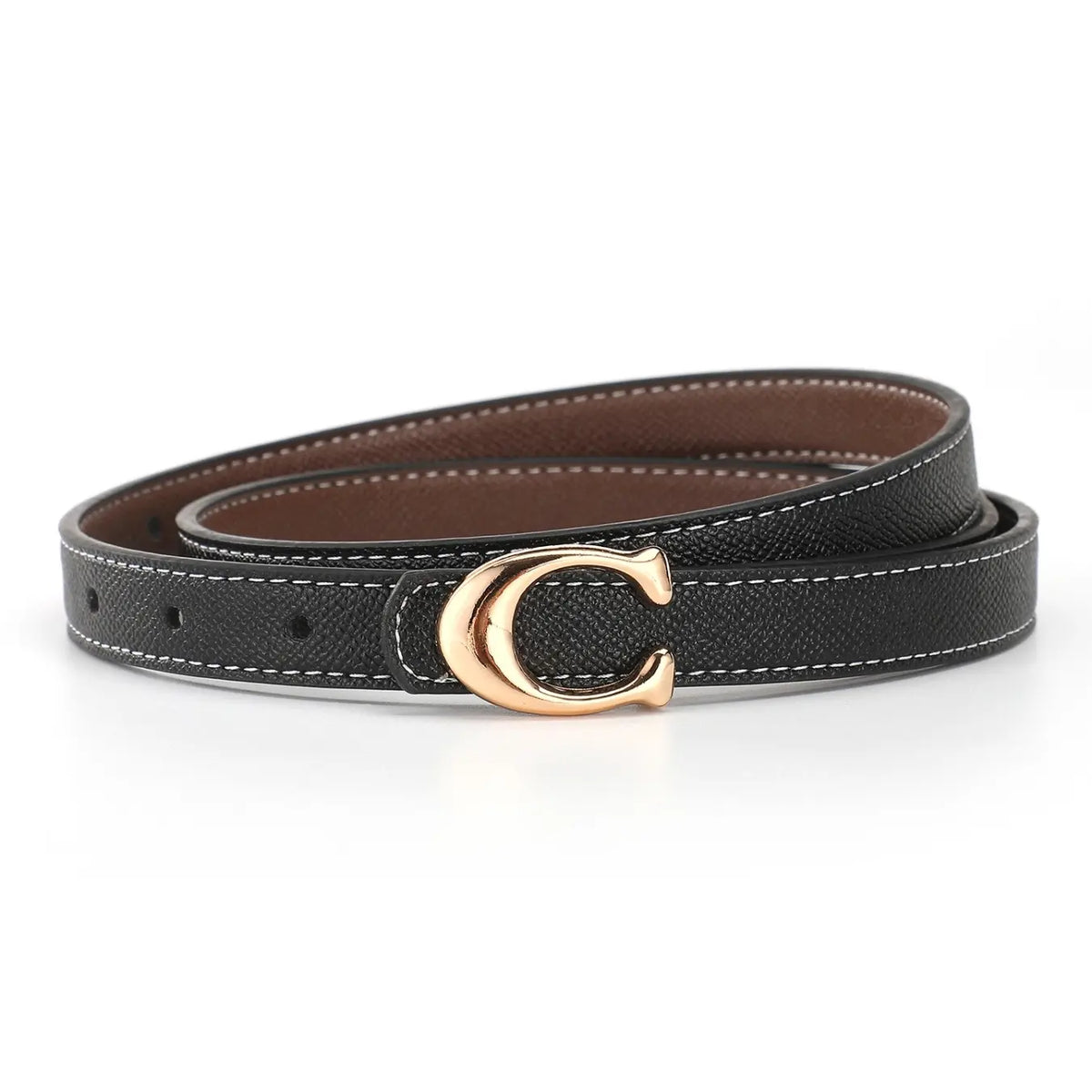 Hot Fashion Versatile Casual Belt for Women Slim Jeans Belt with C Buckle Decorative Waist Belt Trendy Everyday Essential Accessory Alloy Buckle Belt
