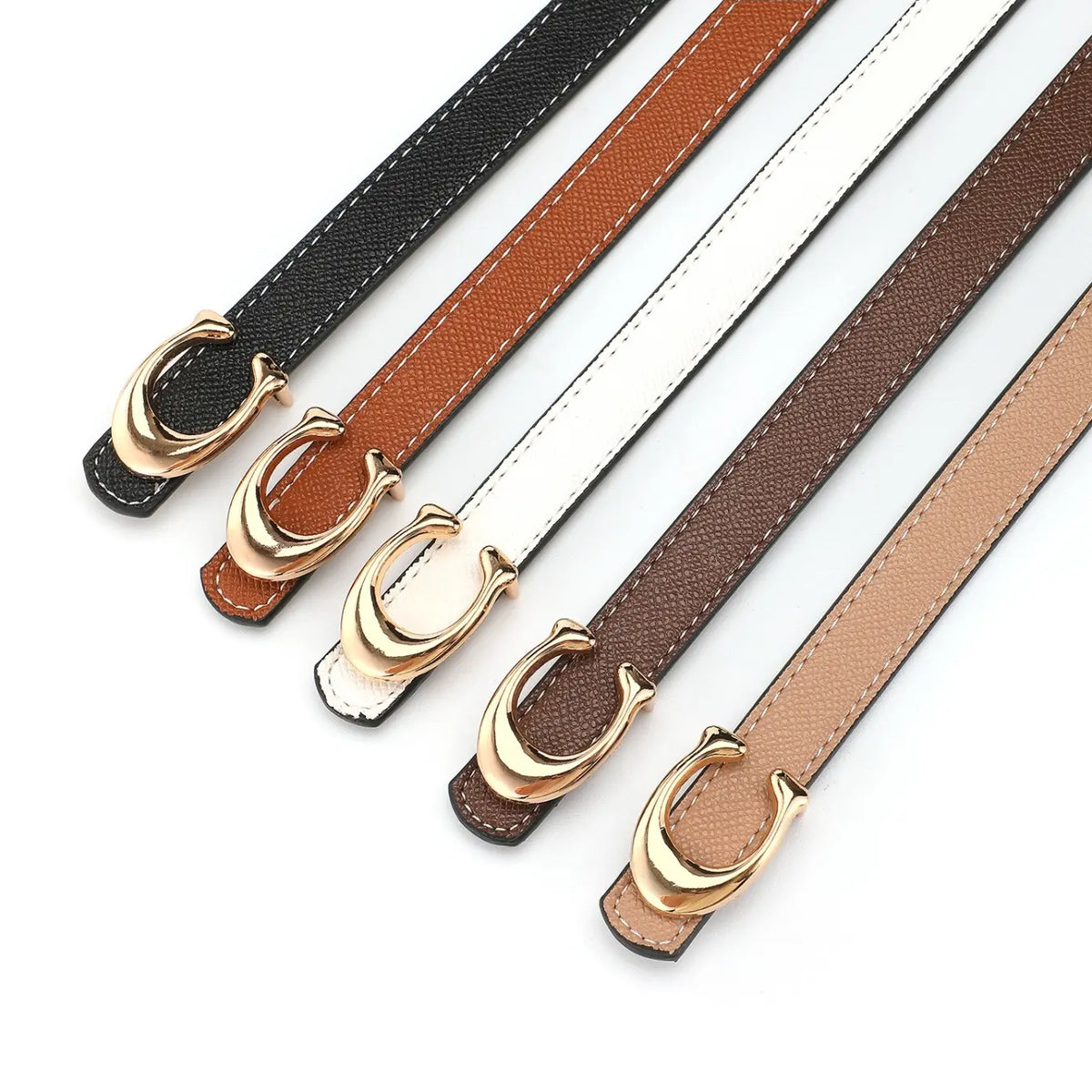 Hot Fashion Versatile Casual Belt for Women Slim Jeans Belt with C Buckle Decorative Waist Belt Trendy Everyday Essential Accessory Alloy Buckle Belt
