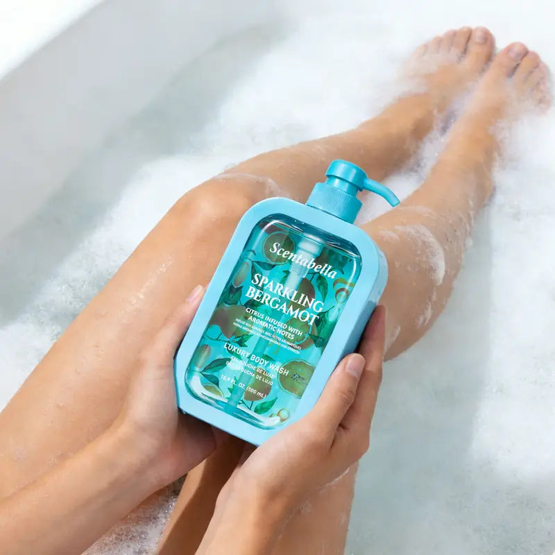 Scentabella Sparkling Bergamot Hand Soap & Body Wash Set | Scented Hand Wash 10 Fl Oz & Luxury Body Wash 16.9 Fl Oz