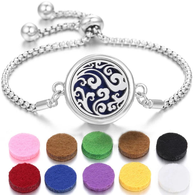 Stainless Steel Scent Diffuser Bracelet & Refill Pads